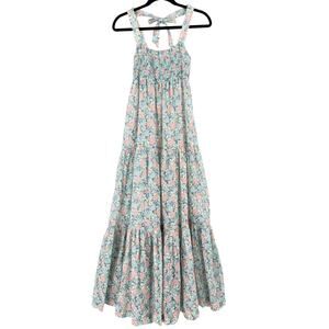 Vtg 70s Sharon's World Rothfeld Floral Prairie Cottagecore Smocked Maxi Dress